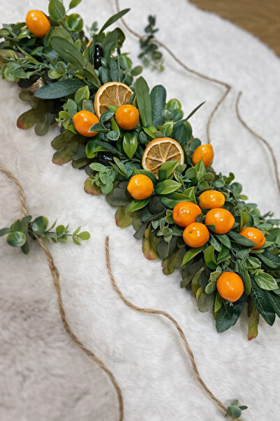 Marrone 40 Cm Mandalina Portakal Zeytin Garland
