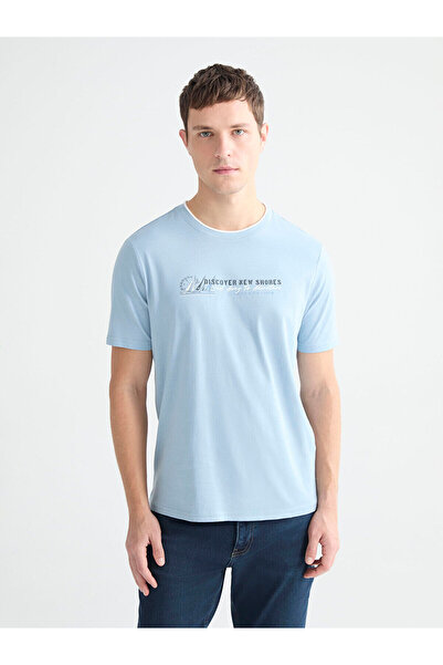 LC Waikiki Özmarka New Season Crew Neck Printed Combed Cotton Men's T-Shirt