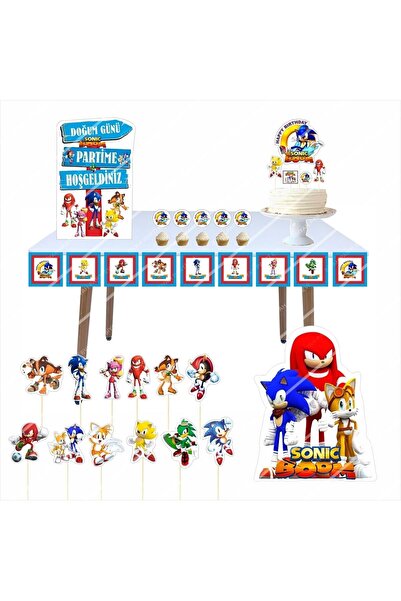 abjad Sonic Boom Doğum Günü Parti Süsü Seti