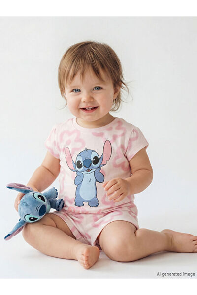 LC Waikiki تي شيرت وشورت للفتيات الصغيرات من ستايل شايبيرز ستيتش مطبوع من متج...