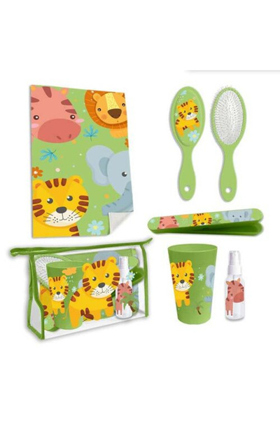 KIDSEUROSWAN Set de călătorie pentru copii Jungle 23 x 8 x 15 cm Verde