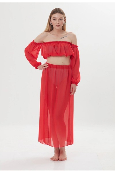 laviyonsa Chiffon Summer Pareo Top and Bottom Set