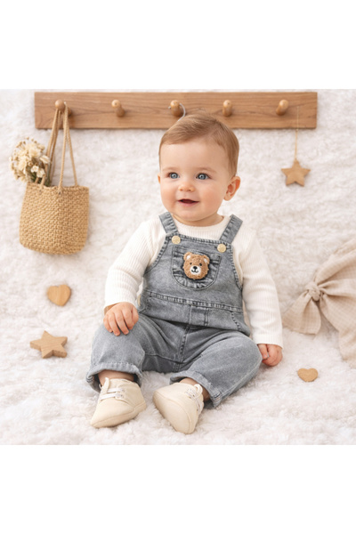 Happy Baby Butik Murat Baby Erkek Bebek Ayıcık İşleme Detaylı %100 Pamuk Kot ...