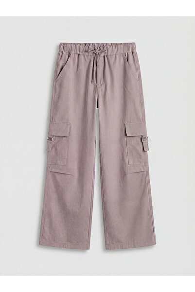 LC Waikiki Lila Loose Fit Girls' Gabardine Cargo Pants