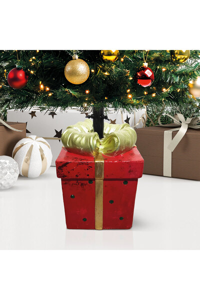 OEM Christmas tree stand – gift box – artificial stone – 28.5 x 27.7 x 41.5 cm