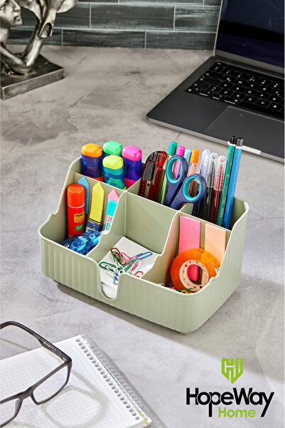 HopeWay Home Organizator de birou cu 6 compartimente și suport pentru pixuri ...