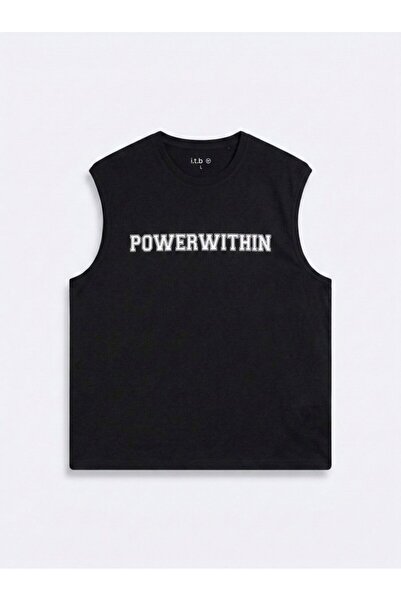 Ltb Crna potkošulja bez rukava Štampano