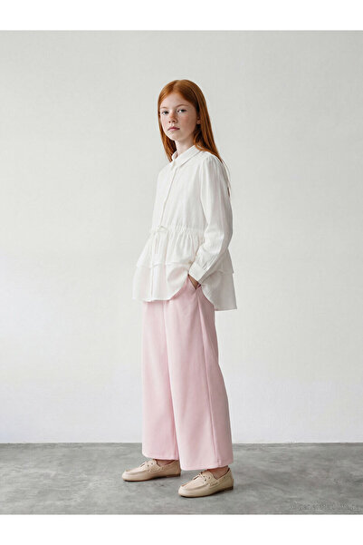 LC Waikiki LCW Girls Studio Pink plisirane široke pantalone za devojčice
