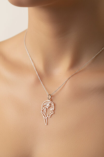 TabiTela 925 Ayar gümüş kolye Atatürk SM12839