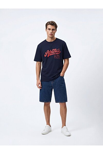 Ltb Μπλουζάκι Varsity με τύπωμα σε σκούρο μπλε