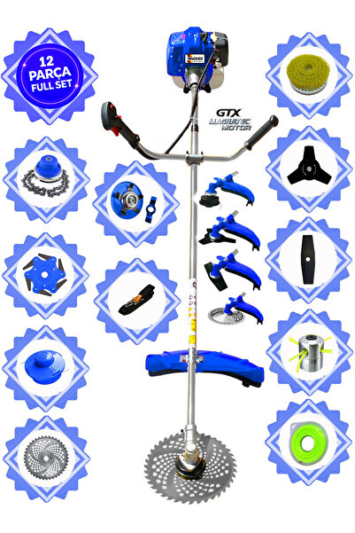 Wacker Pro German WKR-7700 Hero Yan Tipi Benzinli Ot Çalı Çim Biçme Tırpanı+ ...