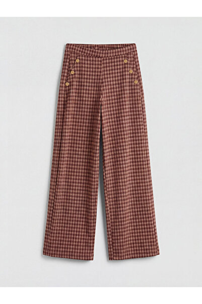 LC Waikiki Rmz Gi̇yi̇m Farkiyla Girls' Houndstooth Embroidered Pants