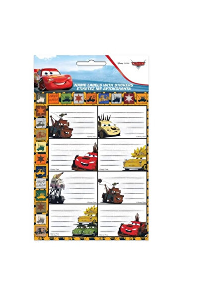 CARS Set de 16 etichete și autocolante albastre Disney Road