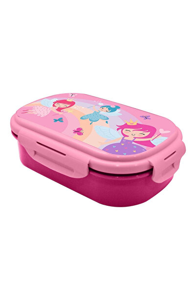 KIDSEUROSWAN Fairy Princess plastic sandwich box with cutlery, 21x14x6 cm Pink
