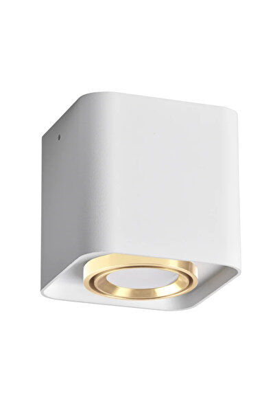 OEM Επιτοίχιο σποτ Xeno, 1 x GU10, 10 W, τετράγωνο, λευκό-χρυσό
