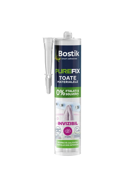 OEM Κόλλα κατασκευών Bostik Purefix, 290 ml, Διαφανές