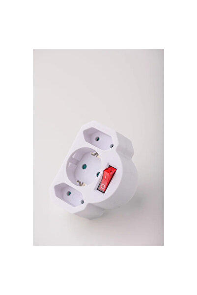 OEM Strohm triple adapter 1xSchuko+2xEuro with switch, white