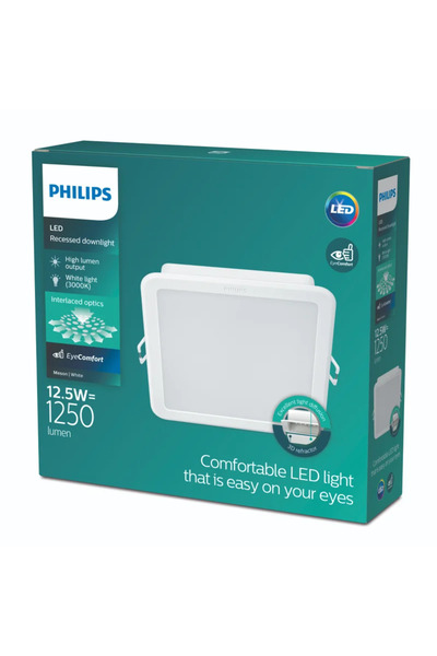 OEM Philips LED recessed spotlight, 12.5 W, warm white, square