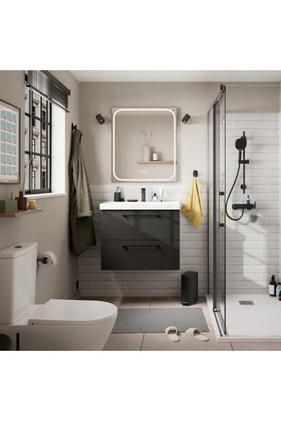 sensea Καθρέφτης μπάνιου Remix LED, 70 x 80 cm, μαύρος