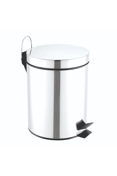 sensea Urban waste bin, for bathroom, 5 L, with pedal, round shape, shiny sta...