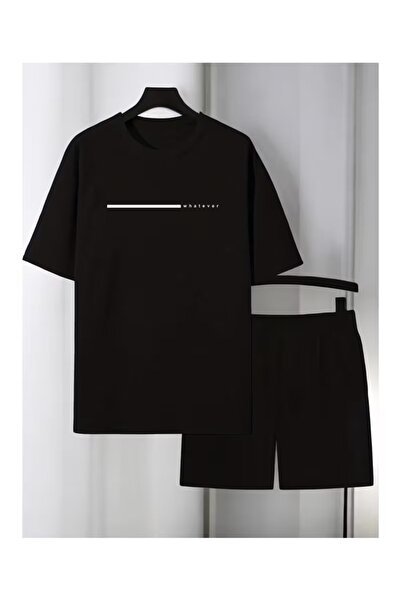 Massgai Unisex Design Whatever Line Printed Oversized Short Sleeve T-Shirt Sh...