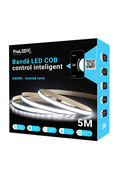 OEM Banda LED, COB, dimabila, 25 W, lumina rece, 6400K, 5 metri