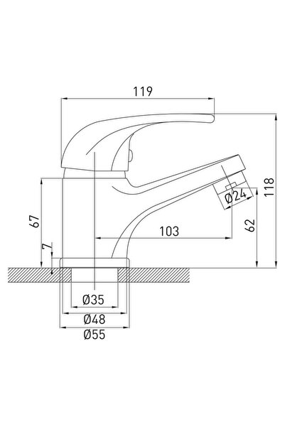 OEM Baterie lavoar Elsa Ecologica, monocomanda, crom