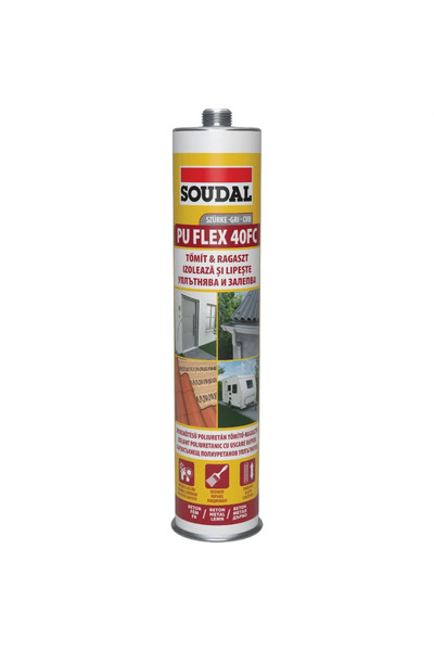 OEM Soudal PU Flex 40FC polyurethane sealant, for concrete and metal, gray, 3...