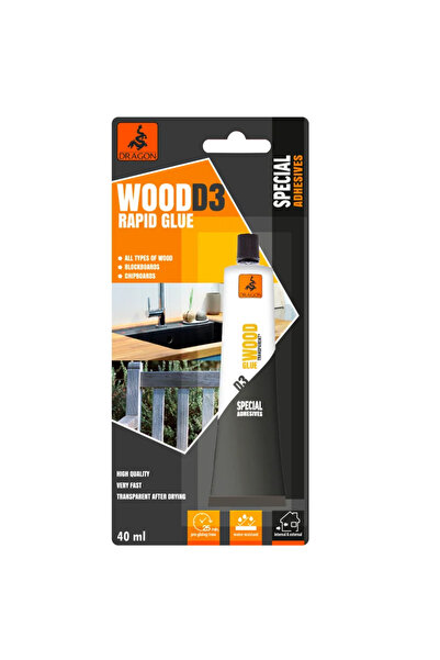 OEM Лепило за бърз ремонт на дърво Dragon D3, 40 мл, прозрачен
