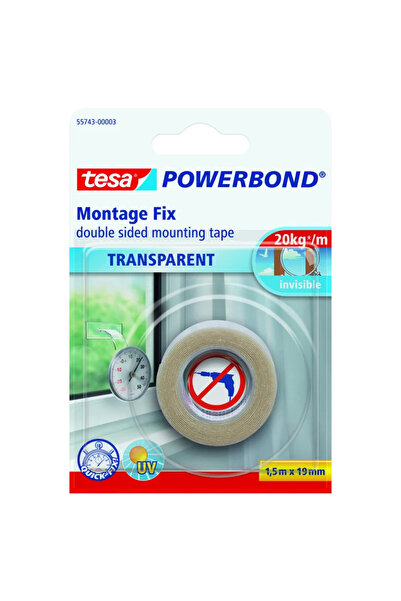 OEM Αυτοκόλλητη ταινία διπλής όψης Tesa, 19 mm x 1,5 μέτρα, Διαφανές