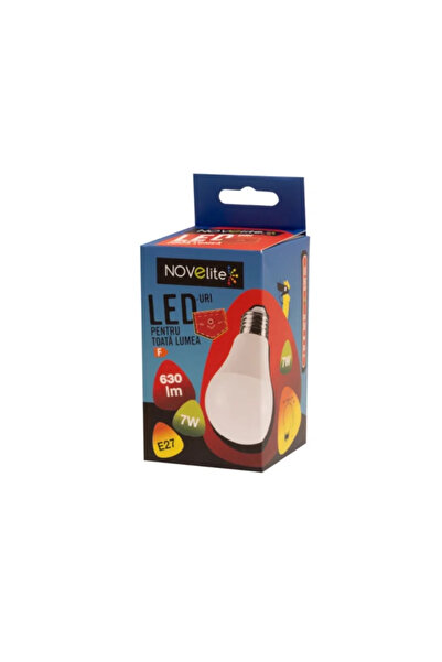 OEM LED крушка Novelite, E27, A60, 7 W, топла светлина, 3000K, 630lm