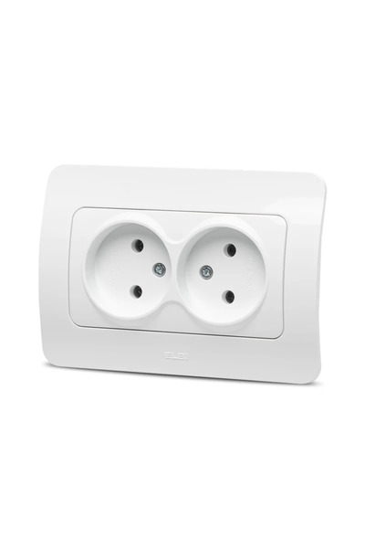 OEM Jazz double socket without grounding, IP20, white