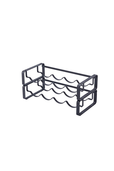 OEM Ράφι αποθήκευσης μπουκαλιών, Delinia, μεταλλικό, 41 x 20 x 19,8 cm, μαύρο