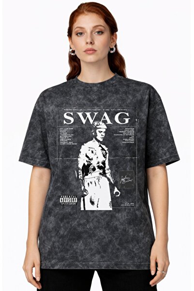 SEVBANO Swag Justin Bieber Singer Printed Unisex Oversized Vintage Washed Tee...