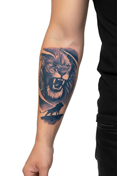Tattoo 1 Ay Kalıcı 24 Saat Sonra Kararan Aslan model geçici dövme