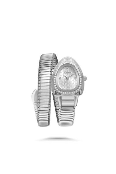 catera Katera Women's Watch - Snake Design Silver Color White Dial