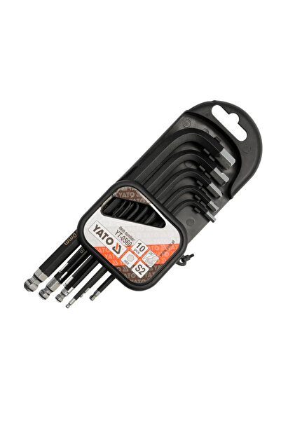 OEM Set 10 chei imbus Yato, hexagonale S2 cu bila, 1.5 - 10 mm, crom