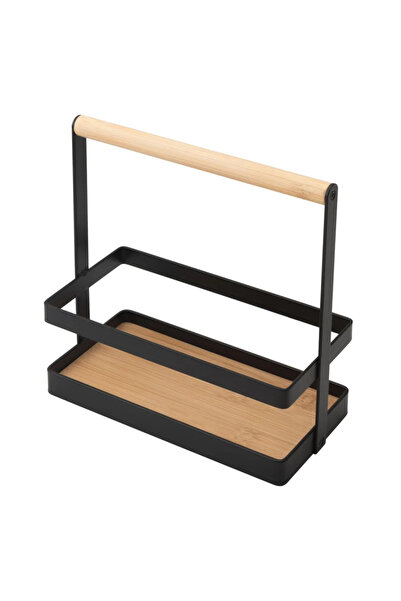 OEM Suport condimente, Delinia, din bambus si metal, 20 x 10 x 19.8 cm, maro ...