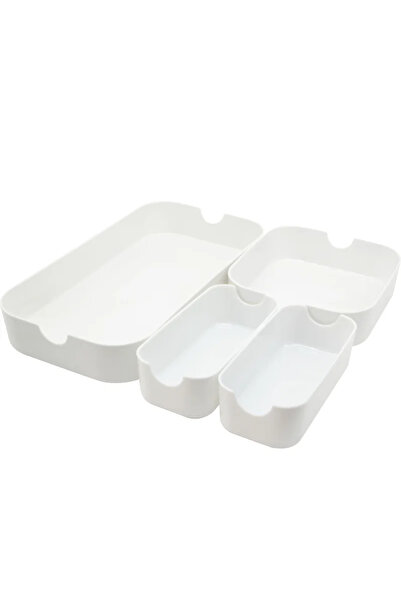 sensea Cutie organizare Remix White 0, 30.2 x 16.3 x 4.7 cm, alb, set 4 bucati