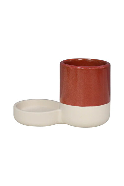 sensea Organizator periute dinti Glaze, din ceramica, rosu