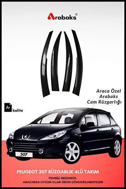 Arabaks Peugeot 307 Cam Rüzgarlığı 4'lü Takım (MUGEN TİP, DAYANIKLI MALZEME, ...