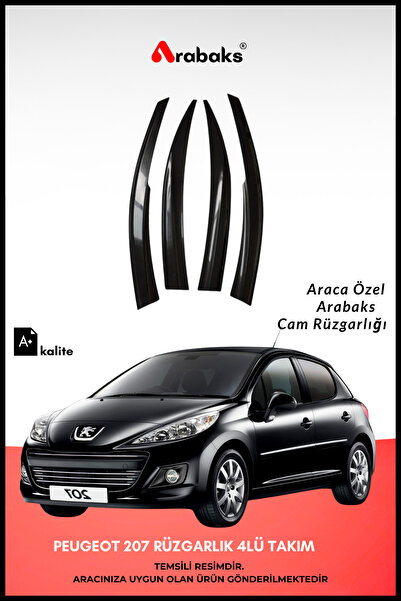 Arabaks Peugeot 207 Cam Rüzgarlığı 4'lü Takım (MUGEN TİP, DAYANIKLI MALZEME, ...