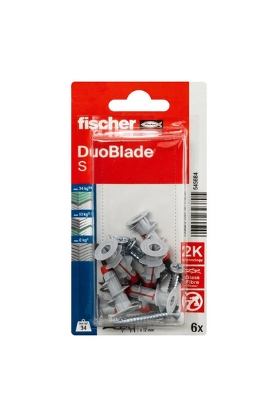 OEM Fischer DuoBlade αγκύριο γυψοσανίδας, Ø 4 x 46 χιλ. (σετ 6 τεμαχίων)