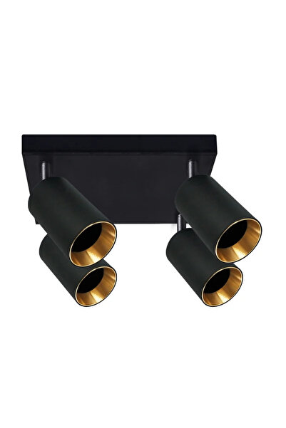 OEM Φωτιστικό οροφής Maribel με προβολείς, 4 x GU10, τετράγωνο, μαύρο/χρυσό