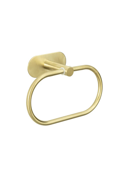 OEM Suport prosop baie Orea, tip inel, din otel, fixare prin lipire, auriu mat