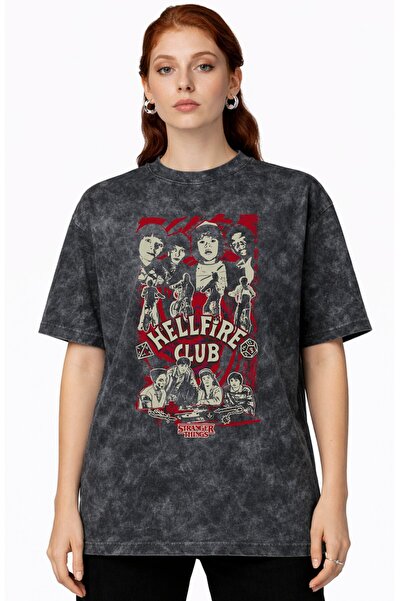 SEVBANO Design Stranger Things Series Printed Unisex Oversized Vintage Washed...