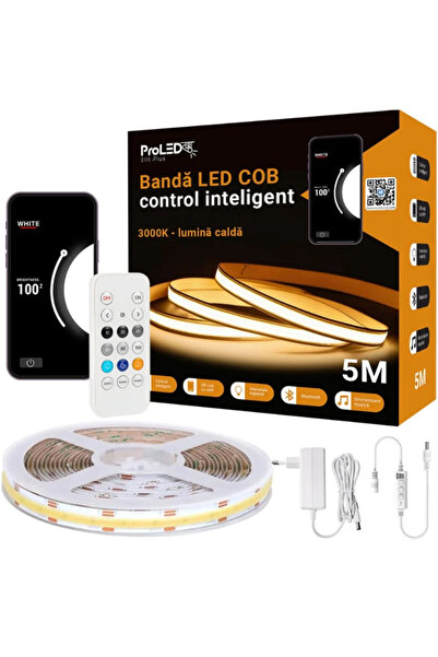 OEM COB LED strip, dimmable, 25 W, warm light, 3000K, 5 meters