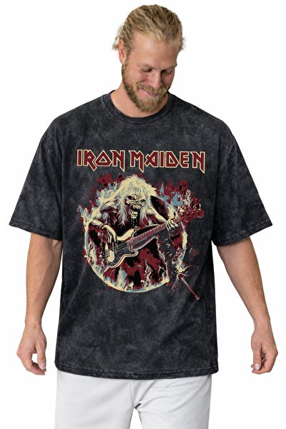 SEVBANO Design Iron Maiden Rock Metal Music Band Printed Unisex Oversized Vin...