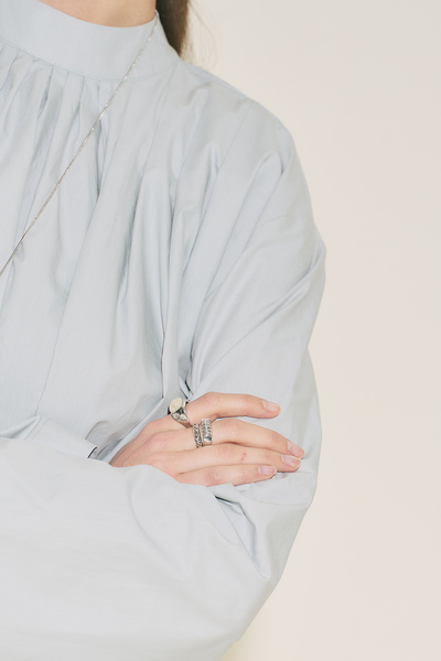 Manuka طقم خواتم بولي فضي