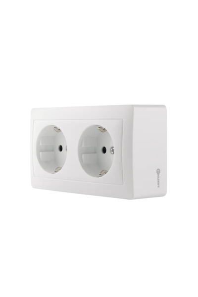 Lexman Priza schuko dubla Lexman, montaj aplicat, interior, IP20, alba